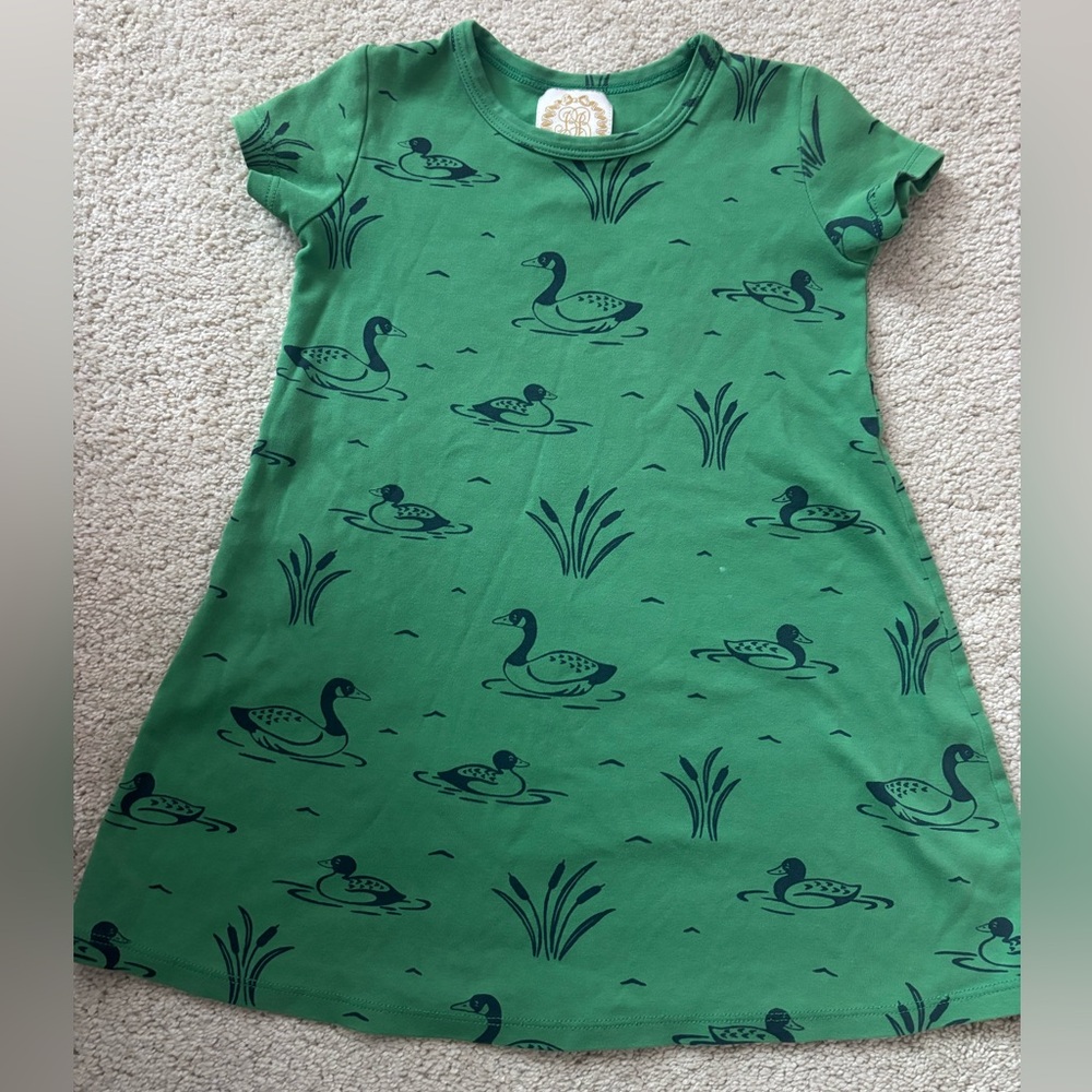 The Beaufort Bonnet Company Green Dress with Duck Pattern